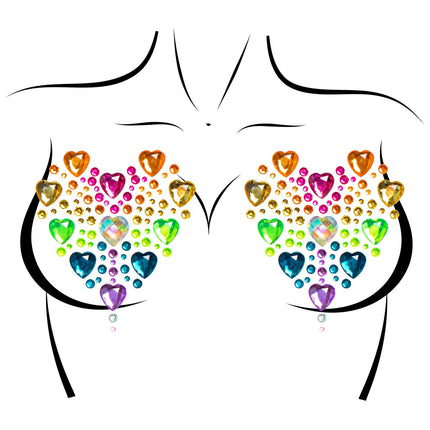 Prism Nipple Jewels Stickers and (2) 3g Body Glitter Packets - Multicolor - O/S