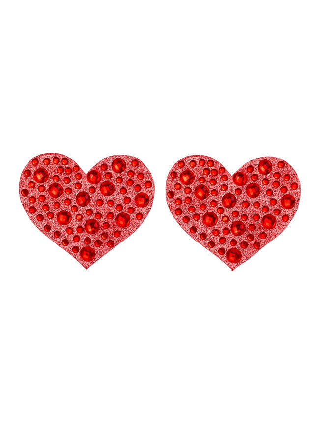 Amore Nipple Jewel Stickers - Red - O/S