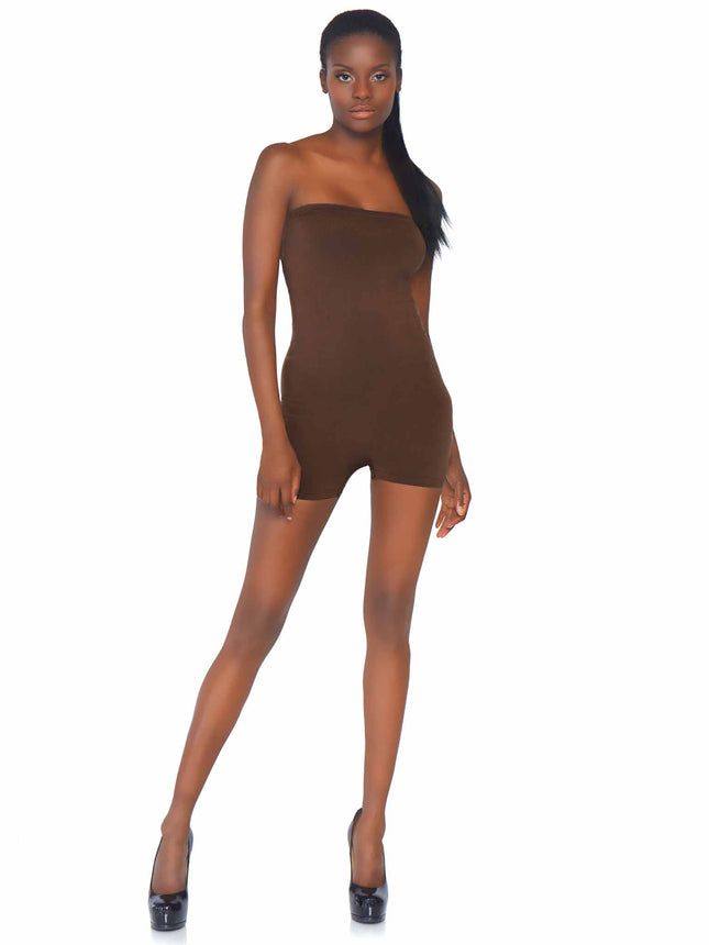 Seamless Opaque Microfiber Strapless Romper - Deep - SML/MED