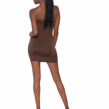 Seamless Opaque Microfiber Bodycon Tube Dress - Deep - SML/MED