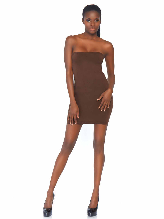Seamless Opaque Microfiber Bodycon Tube Dress - Deep - SML/MED