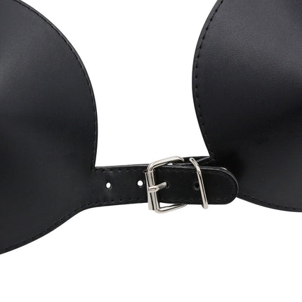 Faux Leather Sculpted Push-Up Bralette Bra Top
