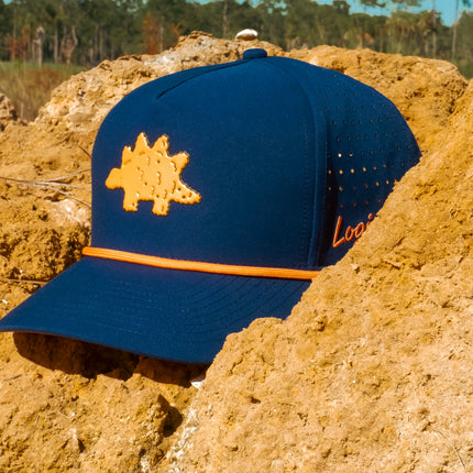 Dino Nugget Golf Hat | Snapback Cap | Built-in Magnetic Ball Marker Holder + Marker Included | Dinosaur Chicken | Adjustable