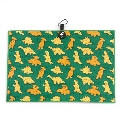 Green Dino Nugget Golf Towel | Premium Double-Sided Microfiber | Heavy-Duty Magnetic Towel with Carabiner Clip | 24 x 16 in