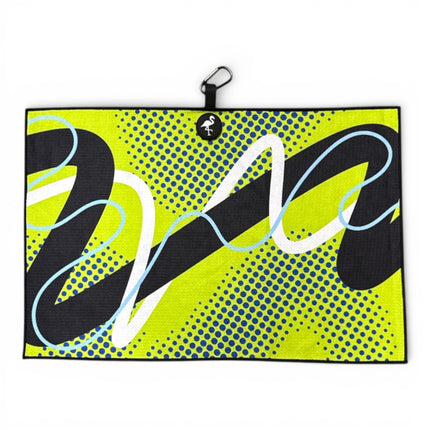Neon Current Golf Towel | Premium Double-Sided Microfiber | Heavy-Duty Magnetic Towel with Carabiner Clip | 24 x 16 in