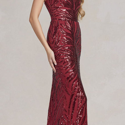 Nox Anabel R1204 Floor Length Fitted Sequin Gown