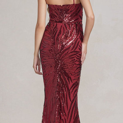 Nox Anabel R1204 Floor Length Fitted Sequin Gown