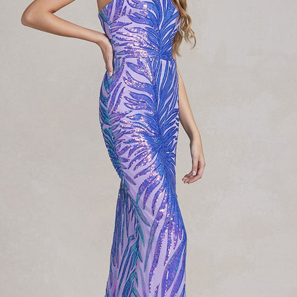 Nox Anabel R1204 Floor Length Fitted Sequin Gown