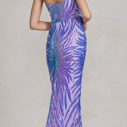 Nox Anabel R1204 Floor Length Fitted Sequin Gown