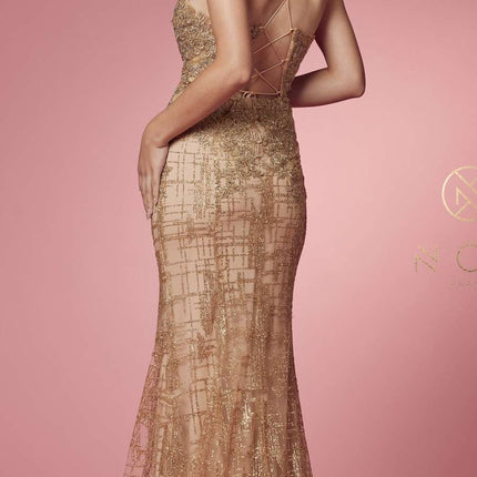 Nox Anabel R282-1 Mermaid Long Dress Corset Open-Back