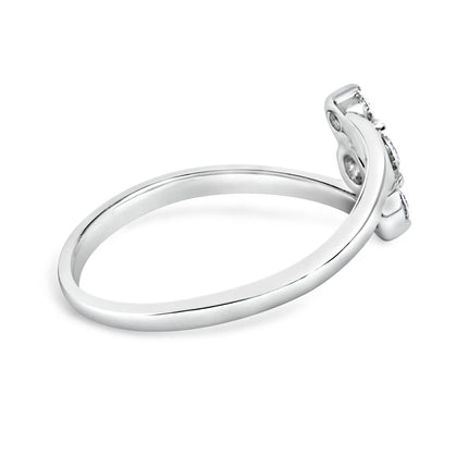 10K White Gold 1/4 Cttw Lab Grown Diamond Vertical Three Stone Ring