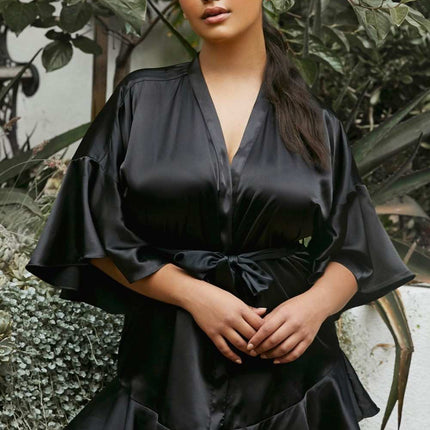 Luxury Soft Satin Kimono Robe by Cinderella Divine