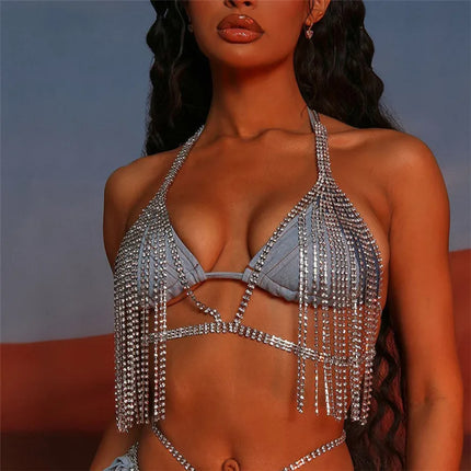 Dazzling Crystal Tassels Bra Chain & Luxurious Nightclub Chest Wrapping Jewelry