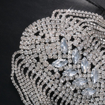 Rhinestone Tassel Chain Epaulette Shoulder Pad Applique