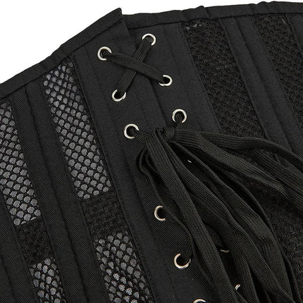 Steel Boned Mesh Short Torso Waspie Corset & Breathable Waist Cincher