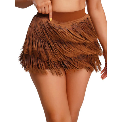 The Stardust Havana Fringe Skirt – High-Waist Tiered Tassel Performance Skirt