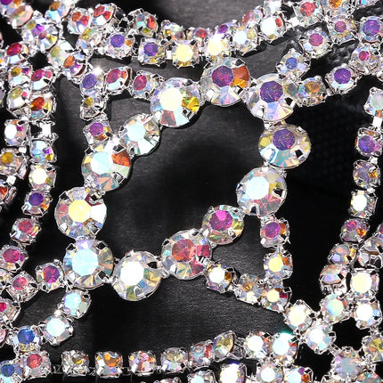 AB Rhinestone Wrap Snap Bracelet