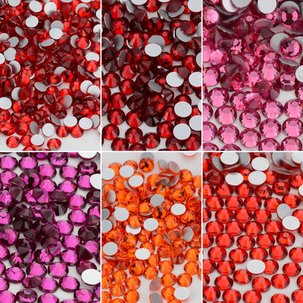 SS3-SS30 Red Series Hotfix Glass Flat-Back Rhinestones