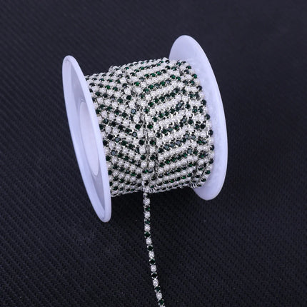 The Stardust Pearl Stream – Premium Silver Base Glass Rhinestone & ABS Pearl Cup Chain Trim