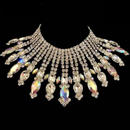 Radiating Statement Rhinestone Crystal Necklace