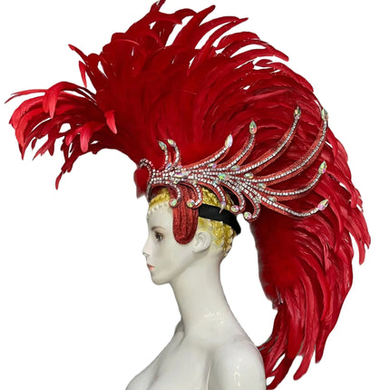 The Stardust Dynasty – Majestic Velvet & Feather Samba Masquerade Crown