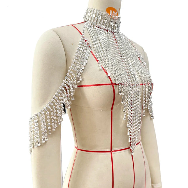 Crystal Necklace Shoulder Tassel Body Jewelry