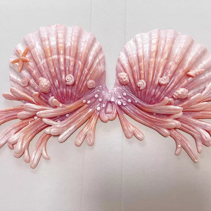 Realistic Woven Star Silicone Mermaid Bra Strapless Underwater Photoshoot Costume Top