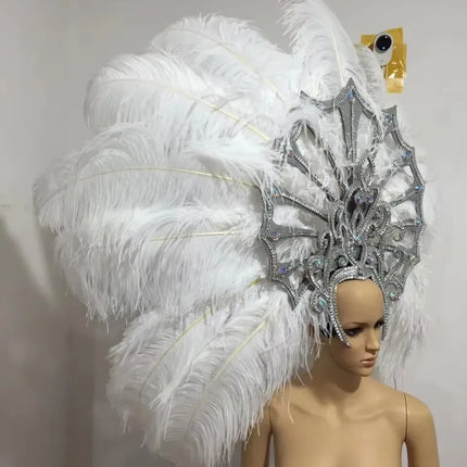 FASHIONABLE AND EXQUISITE HEADDRESS FEATHERS SAMBA DANCE CARNIVAL HALLOWEEN PARTY LATIN DANCE BAR PERFORMANCE HAT MASQUERADE
