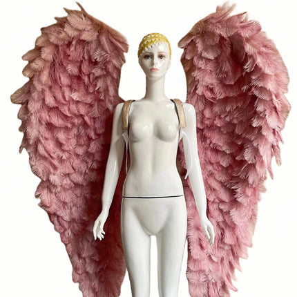 Large Feather Angel Wings Backpiece with Shoulder Straps