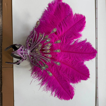 The Stardust Dionysia – Rose Red Feather Carnival & Masque Ball Headdress