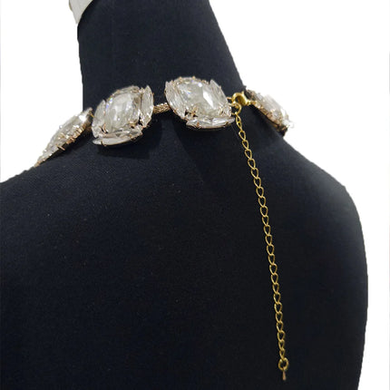 Long Tassel Rhinestone Glass Necklace