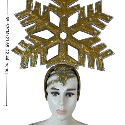 The Stardust Dionysia – Gold Snowflake Starburst Carnival & Masque Ball Crown