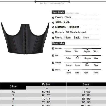 Gothic Underbust Corset Top Strapped Curve Shaper Punk Slimming Waist Belt