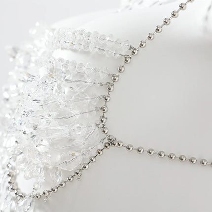 Handmade Bead Fashion Casual Neck Hanging Strap Diamond Spicy Girl Body Chain Tassel