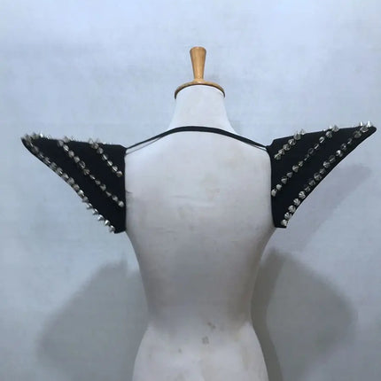 The Stardust Vanguard Structured Vest – Avant-Garde Exaggerated Shoulder Harness