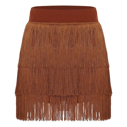 The Stardust Havana Fringe Skirt – High-Waist Tiered Tassel Performance Skirt