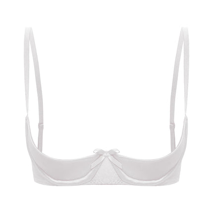 Satin Underwire Half-Cup Push-Up Bra
