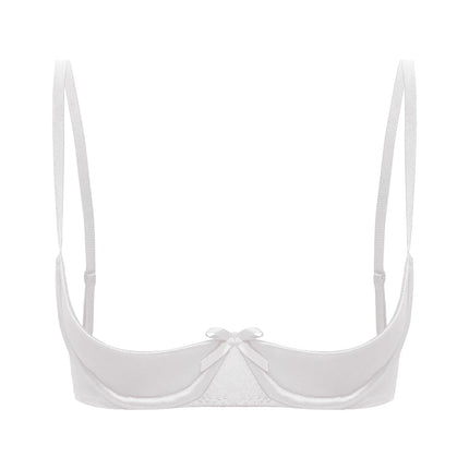 Satin Underwire Half-Cup Push-Up Bra
