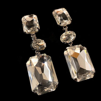 Square Rhinestone Crystal Tassel Fringe Jewelry Set