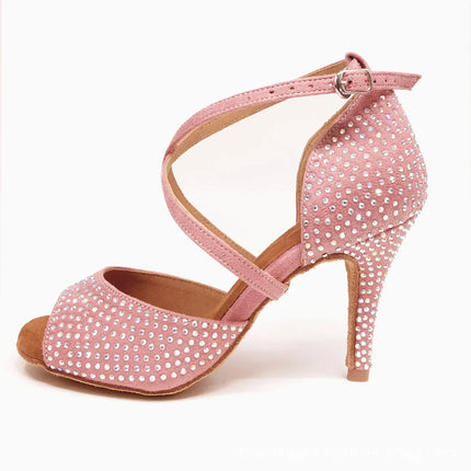 The Stardust Blush Latin Dance Heel – Pink Strappy Performance Sandal