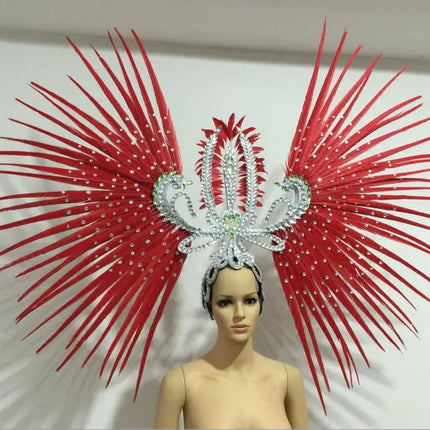 The Stardust Tropicana Samba Crown – Feather & Rhinestone Stage Headdress