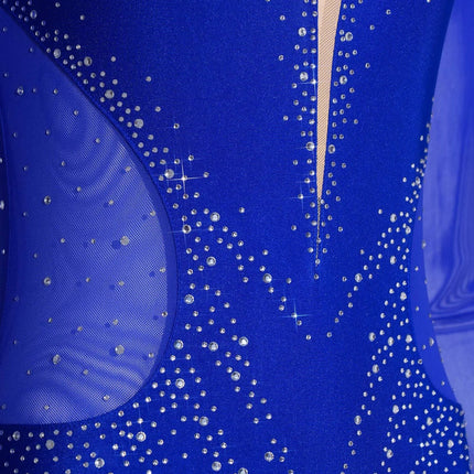 Women's Figure Skating Performance Bodysuit & Rhinestone Mesh Leotard