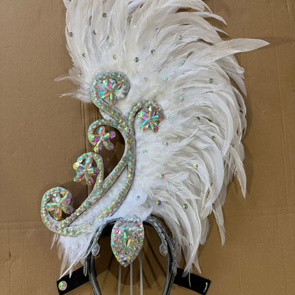 The Stardust Royal Plume – Feathered Carnival & Cabaret Stage Headdress