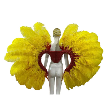 Two-Tone Feather Wing Backpiece Stage Costume Accessory