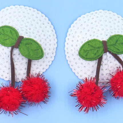Sparkling Cherry & Fruit Sequined Nipple Pasties Set