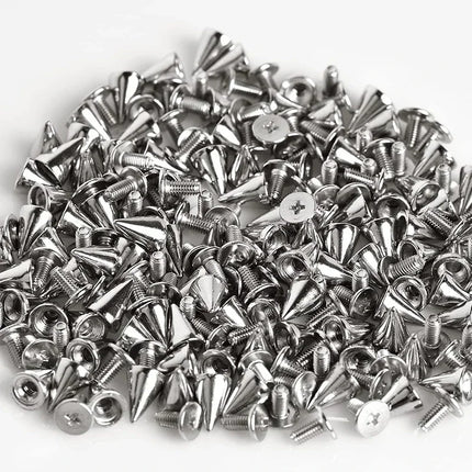 Metal Cone Studs & Spikes Screwback Rivets for Leathercraft, Clothes & DIY Hardware