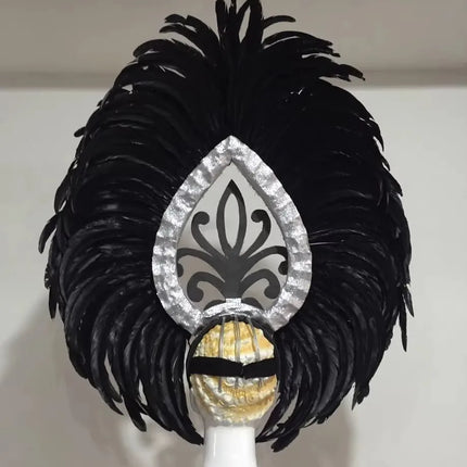 The Stardust Wings of Radiance – Deluxe Feathered Samba & Carnival Crown