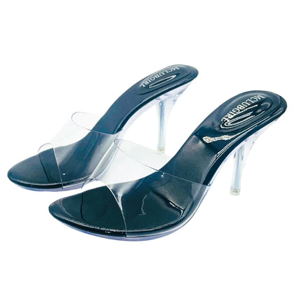 The Stardust Mirage Stiletto Mule – Clear Pointed-Toe Illusion Heel