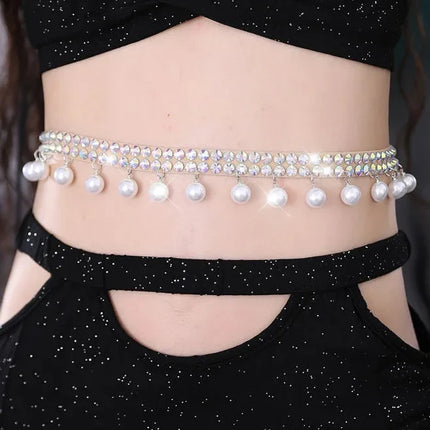 Sparkly Colored Diamond Belly Dance Waist Chain Rhinestone Seal Belt