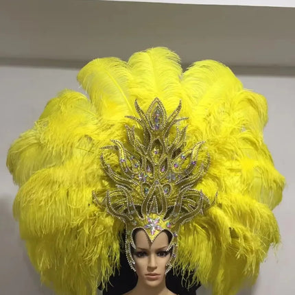 FASHIONABLE AND EXQUISITE HEADDRESS FEATHERS SAMBA DANCE CARNIVAL HALLOWEEN PARTY LATIN DANCE BAR PERFORMANCE HAT MASQUERADE